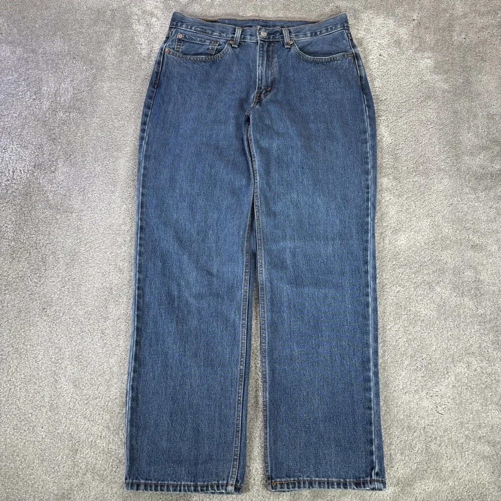 Levi's 550 Jeans Men 34x32 Relaxed Fit Tapered Medium Wash Blue Denim Cotton Dad
